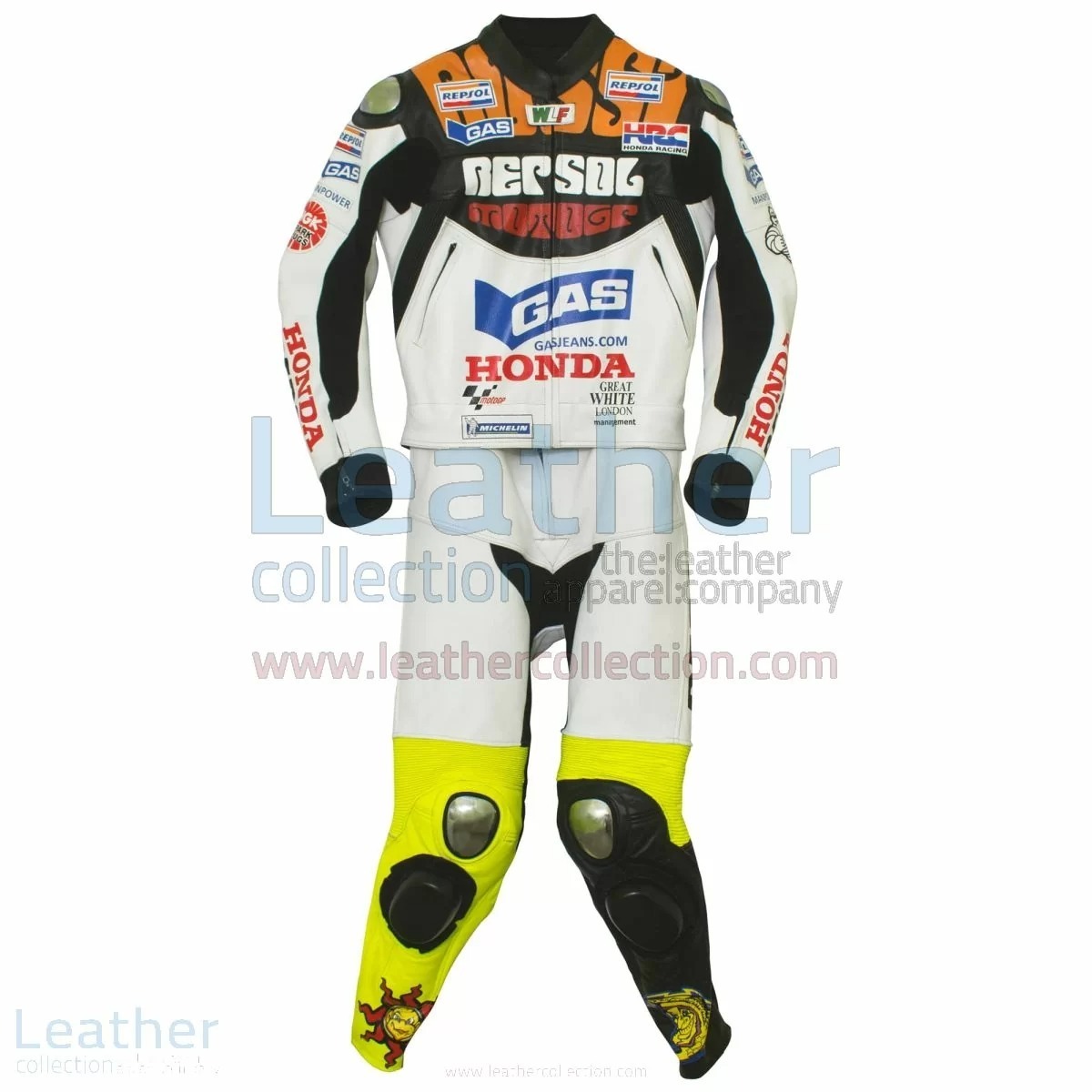 海外 高品質 送料込み バレンティーノ・ロッシ Motogp46 REPSOL MOTOGP2003 レザーレーシングスーツ サイズ各種 レプリカ カスタム可能拍卖