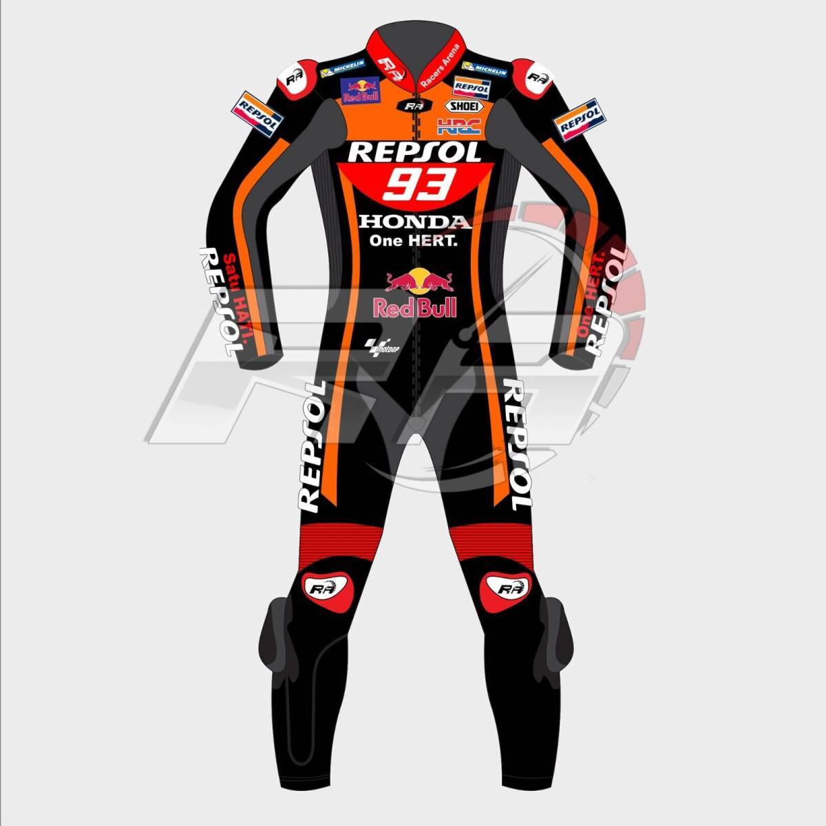海外 送料込み  高品質 マルク・マルケス Repsol MotoGp レーシング レザースーツ  サイズ各種 レプリカ 2拍卖