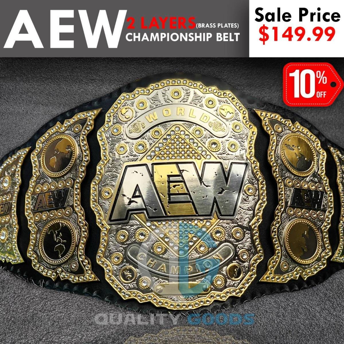 海外 限定品 送料込み AEW World Wrestling チャンピオン 優勝 ベルト 高品質 レプリカ 2拍卖