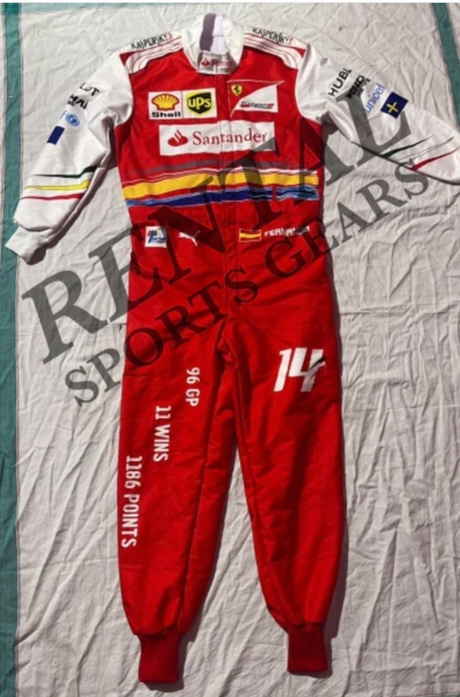 海外 高品質 送料込み フェルナンド・アロンソ 2014 フェラーリ レーシングスーツ サイズ各種 レプリカ カスタム対応拍卖