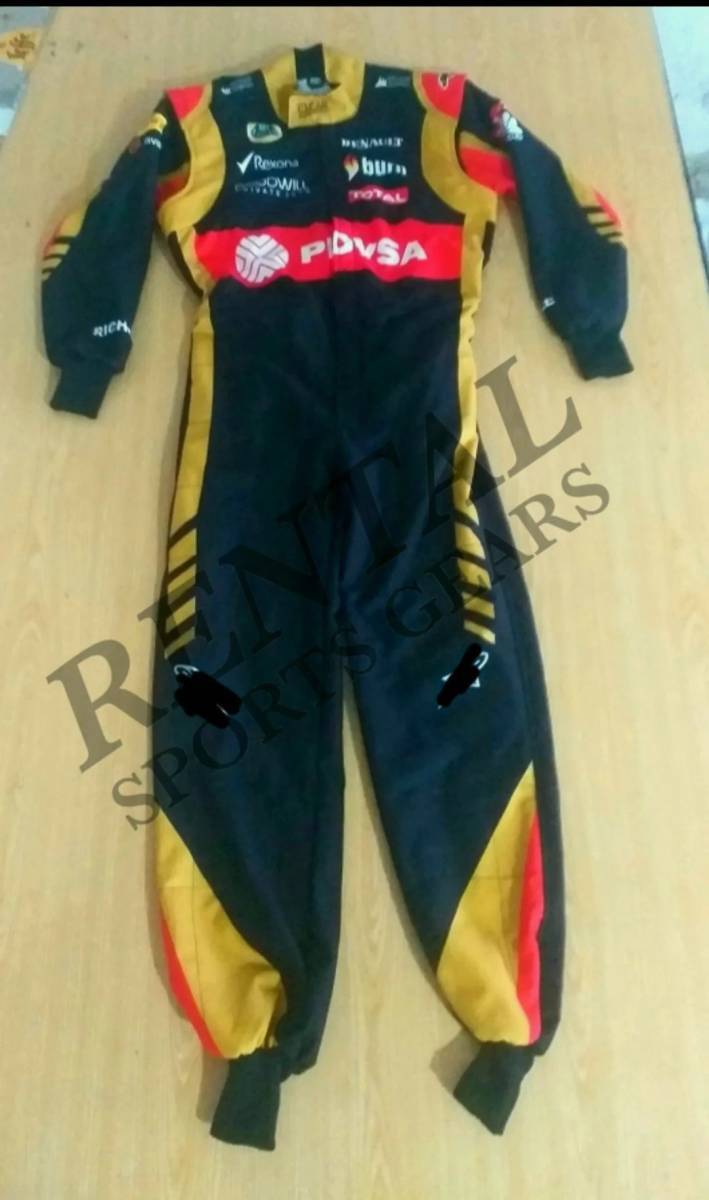 海外 高品質 送料込み ロマン・グロージャン F1 Romain Grosjean Lotus PDVSA 2014レーシングスーツ サイズ各種 レプリカ カスタム対応拍卖