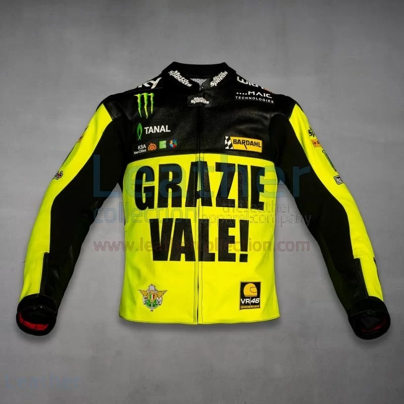 海外 高品質 送料込み バレンティーノ・ロッシ GRAZIE  YAMAHA  レザー レーシングジャケット サイズ各種 レプリカ d拍卖