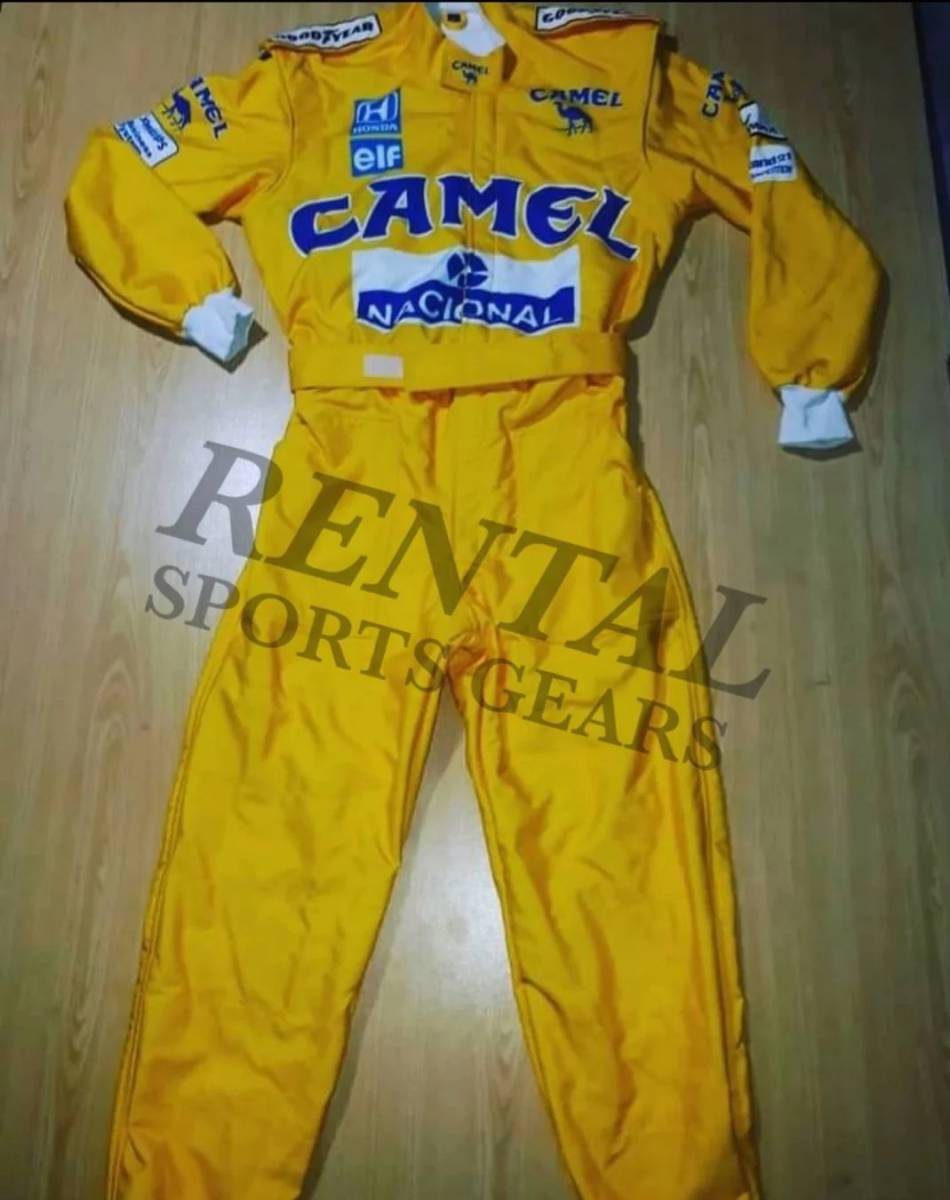 海外 高品質 送料込み アイルトン・セナ Ayrton senna camel Good year 1986 F1 レーシングスーツ サイズ各種 レプリカ カスタム対応拍卖