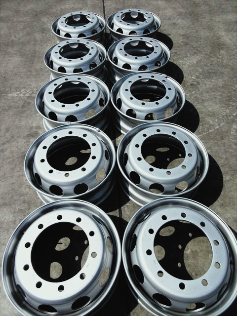 送料無料 新車外し 大型スチールホイール TOPY製 DE4A22.5×7.50 162-13S 10穴 10本セット拍卖