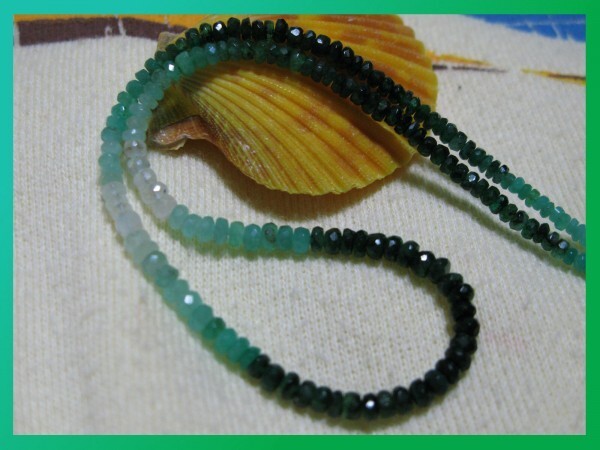 即決◆天然石◆5月の誕生石◆グラデーションネックレス【エメラルド】 ◆お揃いのブレスレットもあります◆拍卖