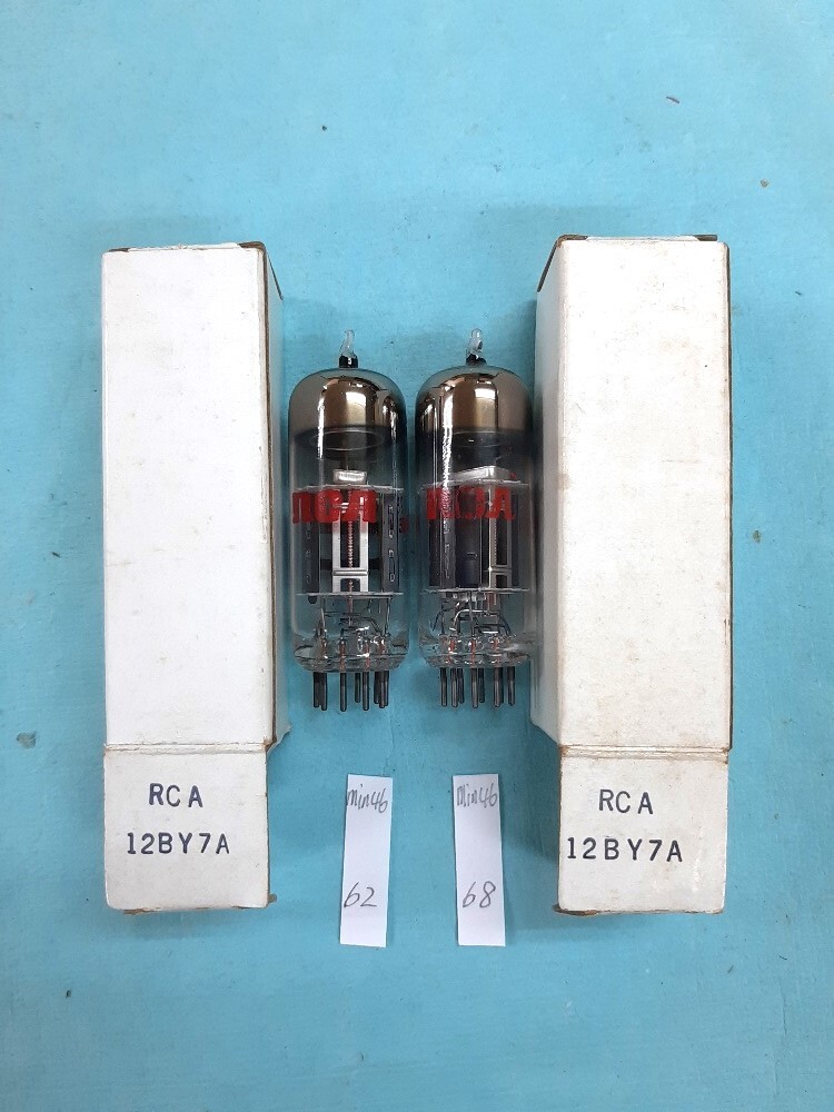 即決あり■未使用品 12BY7A RCA 2本組 ブラックプレート拍卖