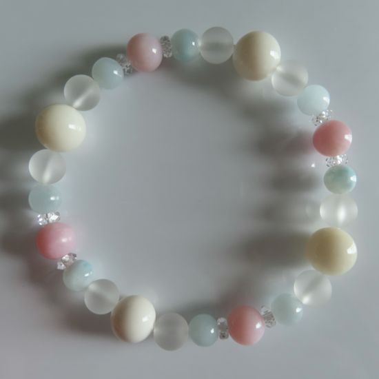 ラリマー、ピンクオパール、ホワイトオパール、水晶のブレスレット拍卖