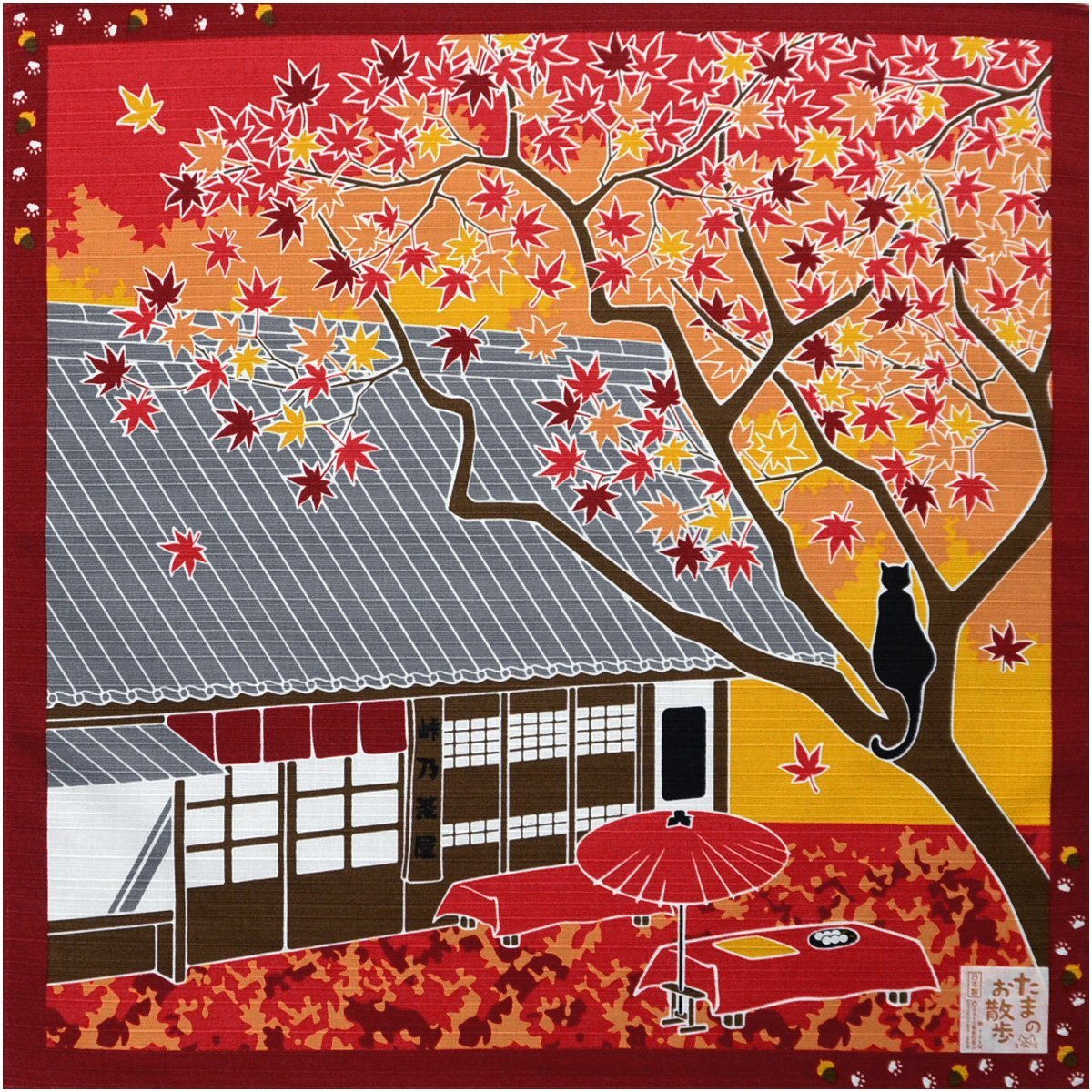 小風呂敷 11月(紅葉) 綿シャンタン(たまのお散歩)日本製 前田染工 紫陽花 13868拍卖