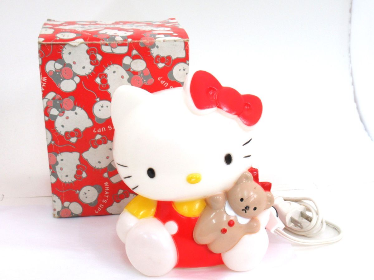 AG 20-2 当時物 昭和レトロ 1986年製 サンリオ ハローキティ キティちゃん 照明 H=17.5cm 卓上照明 ライト 点灯確認済拍卖