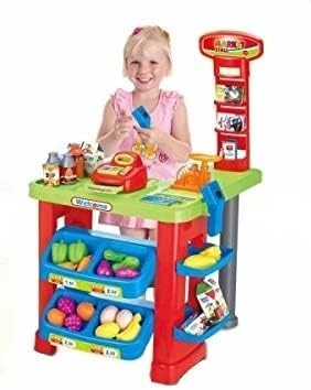 【サイズにご注意!】お子様も大興奮!特大びっくりサイズ! アイテム充実! ままごと スーパーマーケットセット ☆レジスターセット 拍卖