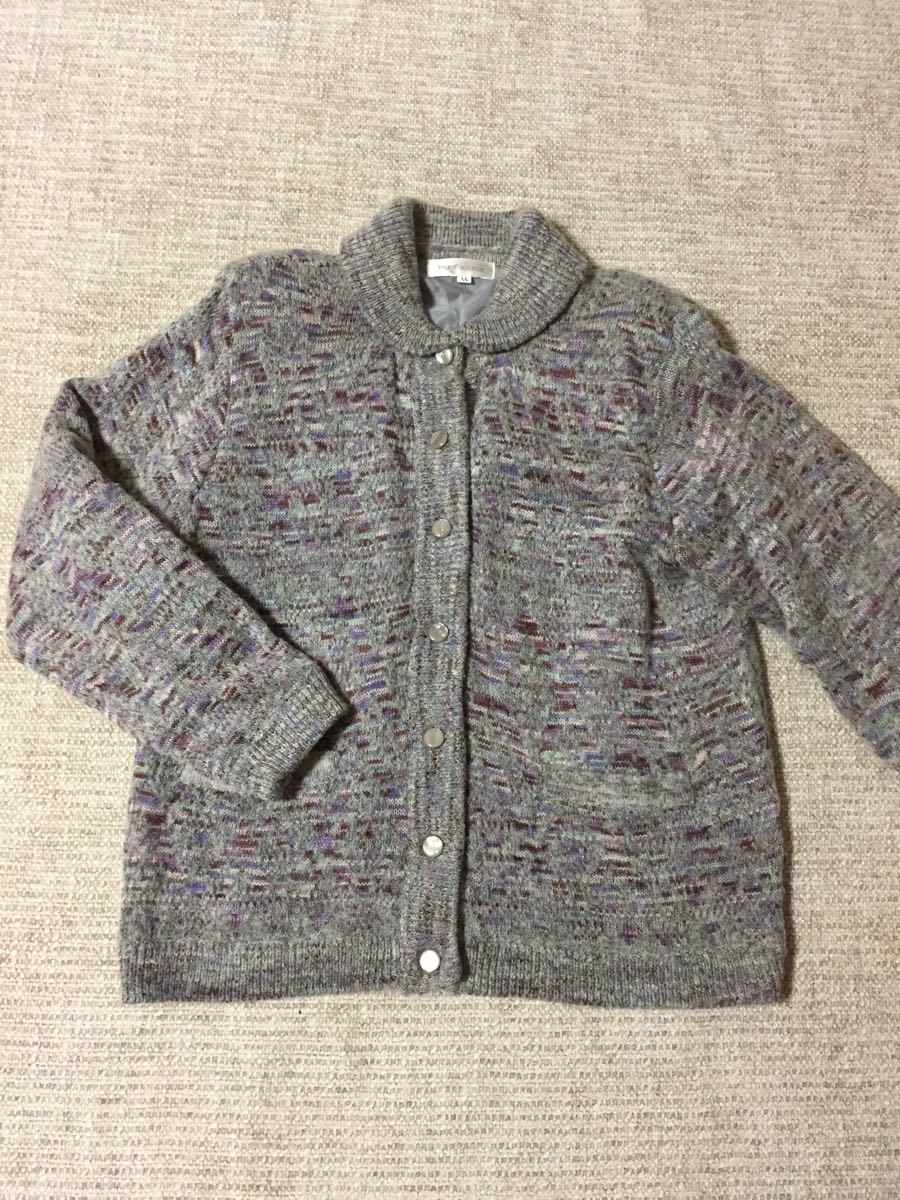 610.新品☆ミックスカラーニットジャケット☆サイズLL拍卖