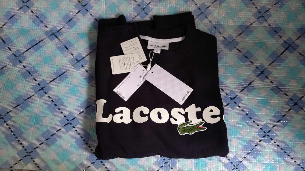 新品 未使用 タグ ラコステ ジャパン LACOSTE クルー トレーナー スウェツト ロゴ レア SH2173EL Crew Sweat ワニ プリント japan 日本拍卖