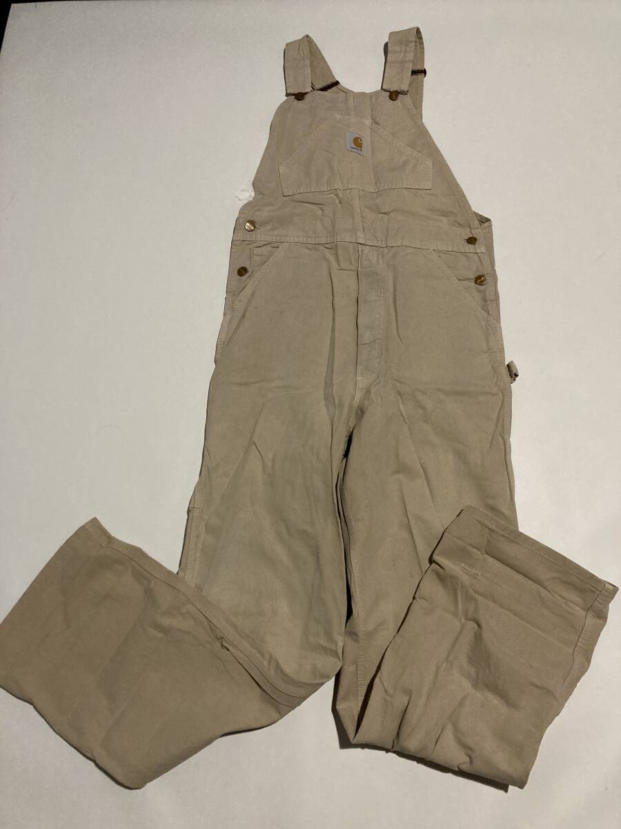 carhartt カーハート オーバーオール ベージュ 調節可能拍卖