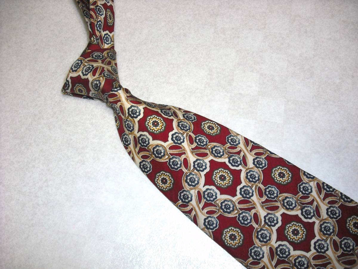 ◆ネクタイ◆ エンリコ・コベリ ENRICO COVERI ◆-柄・赤/ベージュ系◆ 第15弾ブランドがいっぱい ◆15-26◆拍卖