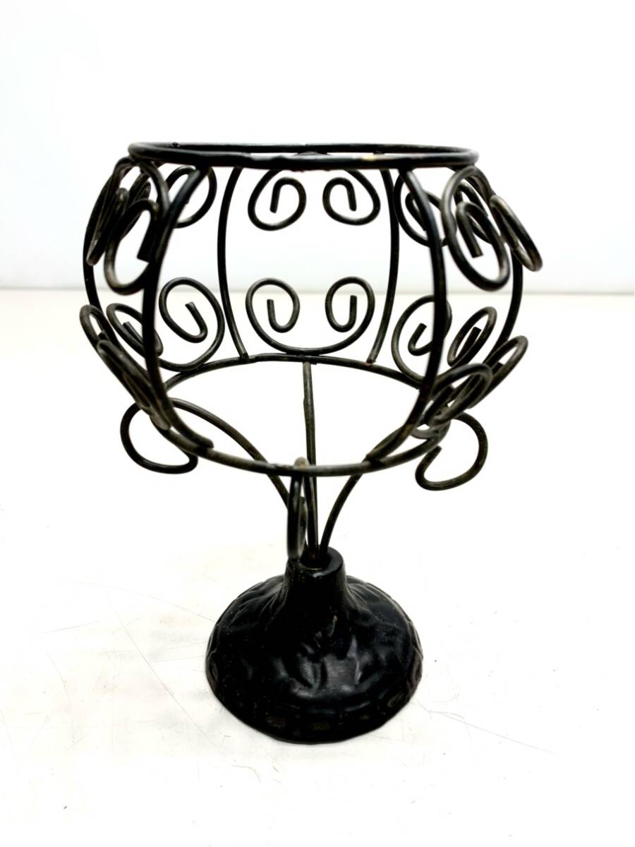 希少 アンティークランプスタンド フラワーベース キャンドルホルダー 金属工芸 ワイヤーハンギング A8203B06拍卖