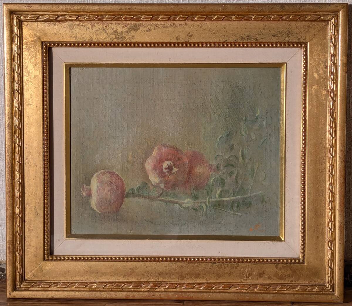 【真作】絵画 平本公男 油彩3号 柘榴 個展多数開催 逸品 T170拍卖