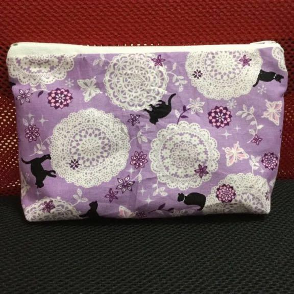 化粧ポーチ ハンドメイド ポーチ ミニポーチ ネコ柄 猫柄 ねこ柄 外出用品 ネコ柄ポーチ 猫柄ポーチ拍卖