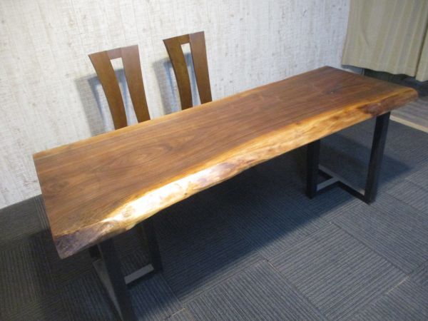 #1357■ ウォールナット 一枚板 無垢 テーブル ローテーブル ダイニングテーブル カウンター 座卓 天板 デスク拍卖