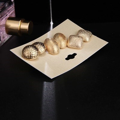 ピアス ゴールド セット ファッション ラウンド オーバル 女性 ジュエリー 誕生日 パーティー 合金 イヤリング マッシュ アップ 3 #C272-4拍卖