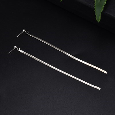 ピアス シルバー シンプル ロング 韓国 レディース メンズ ファッション 幾何 垂直 チャーム ドロップ ユニセックス #C254-4拍卖