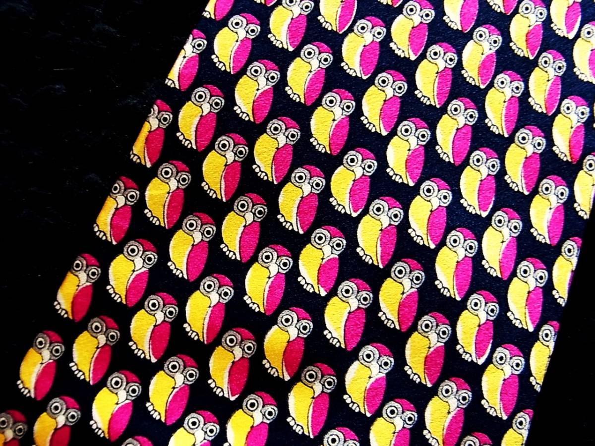 ☆♪★LA2092美品【フクロウ・鳥・動物】ネクタイ★拍卖
