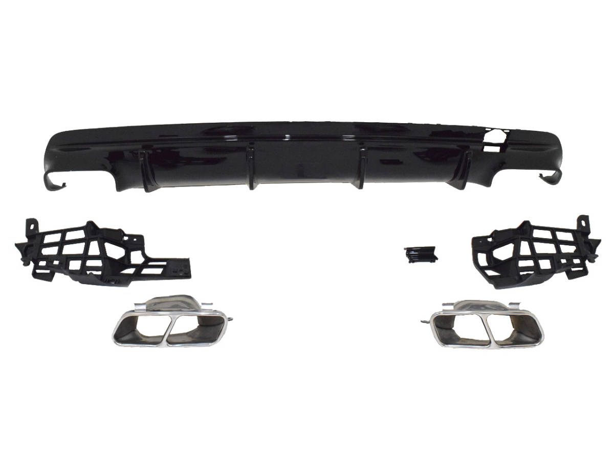 明日着 W117 C117 リア ディフューザー マフラーカッター CLA45type ベンツ CLAクラス 後期 AMGライン対応 国内発送 外装 カスタム エアロ拍卖