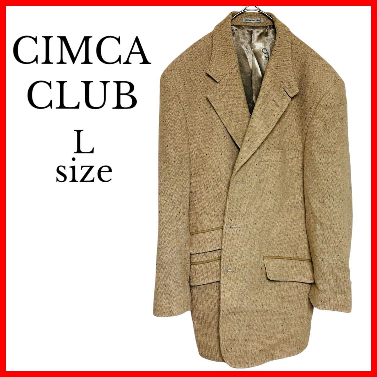 【CIMCA CLUB】美品 ベージュ Lサイズ ヴィンテージ テーラードジャケット ツイード ブレザー クラシック おしゃれ カジュアル フォーマル拍卖