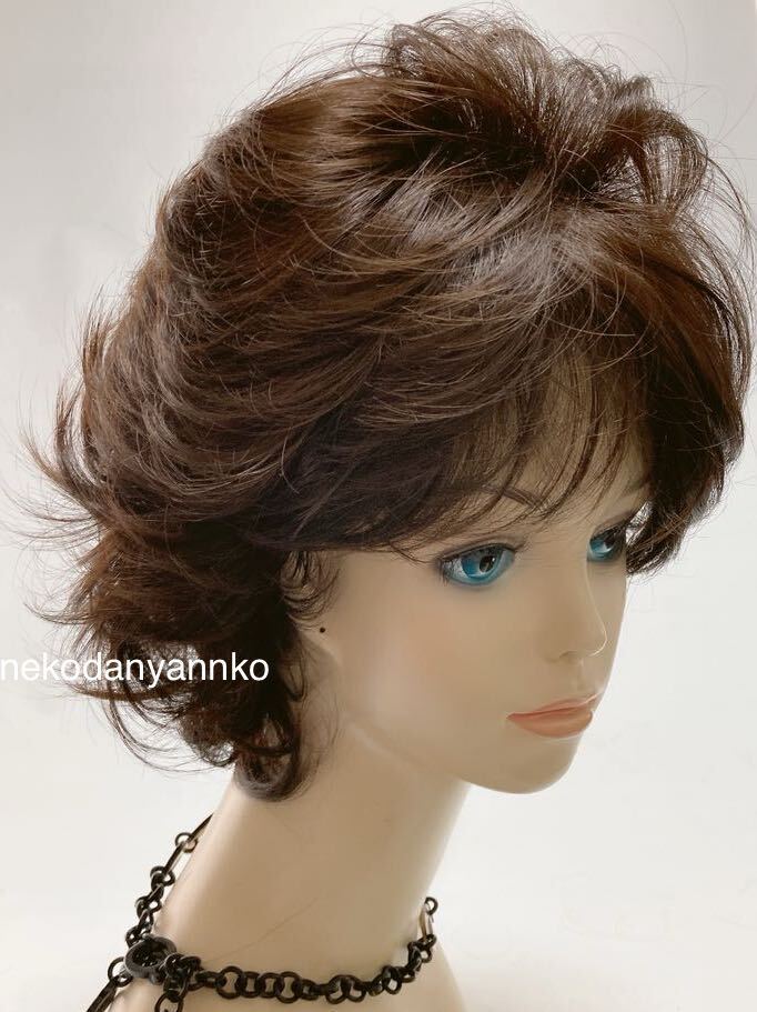 高品質 新品!未使用 ウイッグかつら栗ブラウン茶色★医療用にも耐熱★男女兼用洗える★サイズ調節可能 送料無料健康 安心拍卖