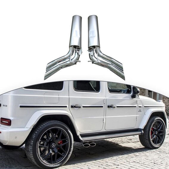 Mercedes Benz W463a W464 ゲレンデ Gクラス G63 シルバーエキゾーストマフラー 外装 カスタム パーツ メルセデス ベンツ 排気口 サイド拍卖