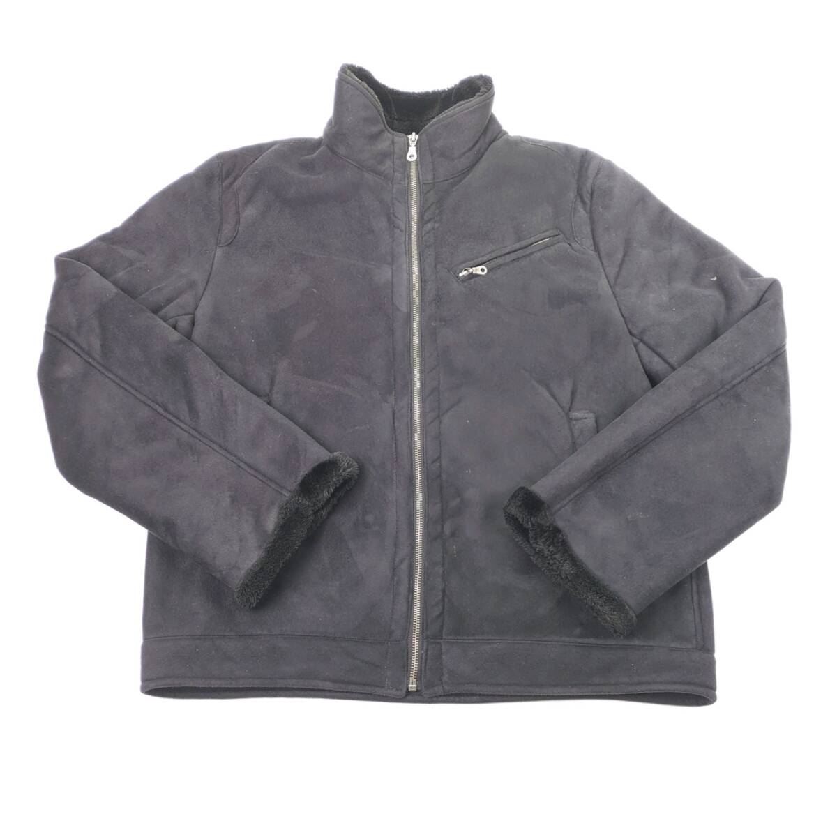 L U.P renoma 内側ボア ジャケット ブルゾン ジップアップ 裏地ボア ブラック ou0759拍卖