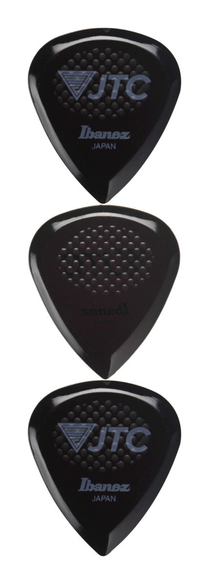 即決◆新品◆送料無料Ibanez JTC1R-ONX/3枚セット/黒 新素材 Tritan 高耐摩耗性 ラバーグリップ 滑り止め ギター ピック 2.5mm/メール便拍卖