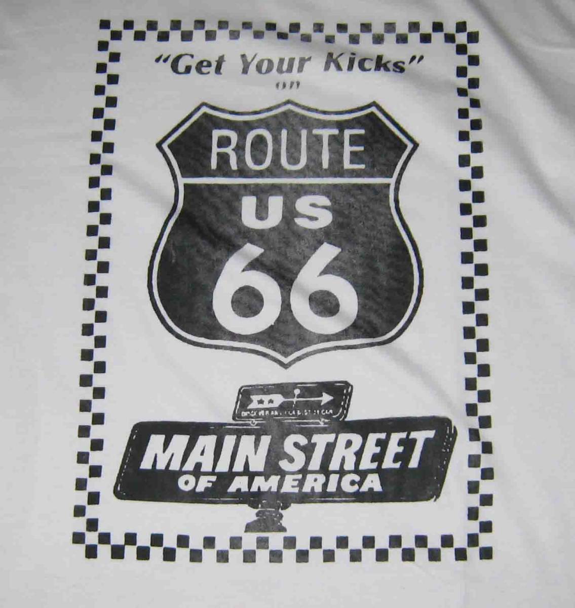 ROUTE66 ルート66 Tシャツ 白地に黒 M・L・2L 3L の4サイズあり 綿100%拍卖