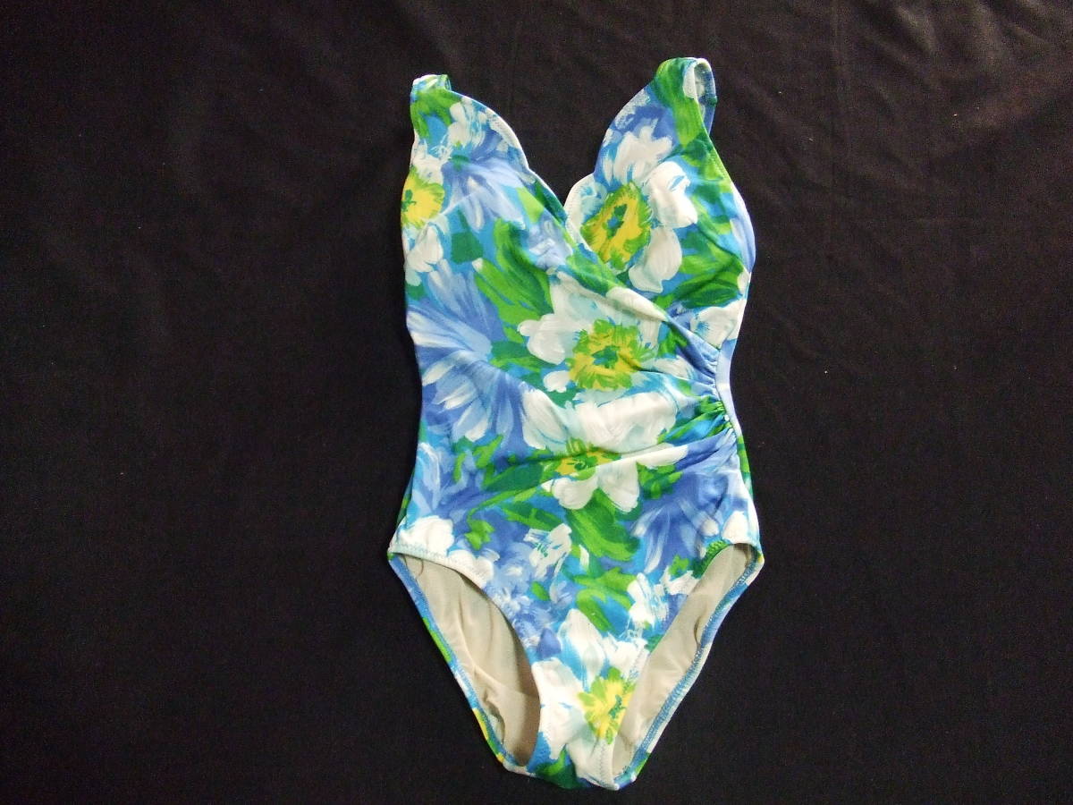 水色系★花柄 レディース水着 ワンピース サイズ9M 127拍卖