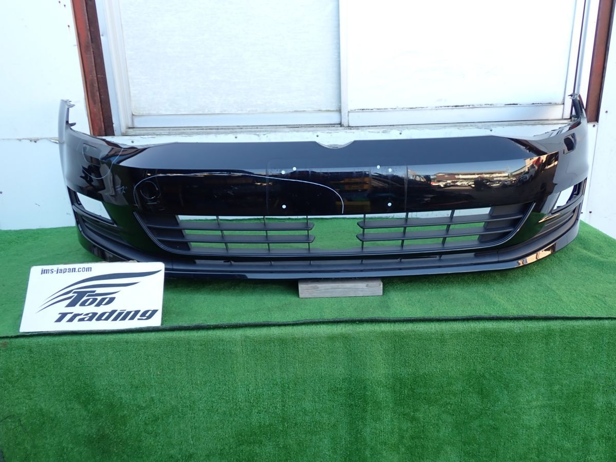 L4678vc VolksWagen純正 ゴルフ7 AU/5G 前期 コンフォートライン フロントバンパー グリル付 5G0807221 ファントムブラック拍卖