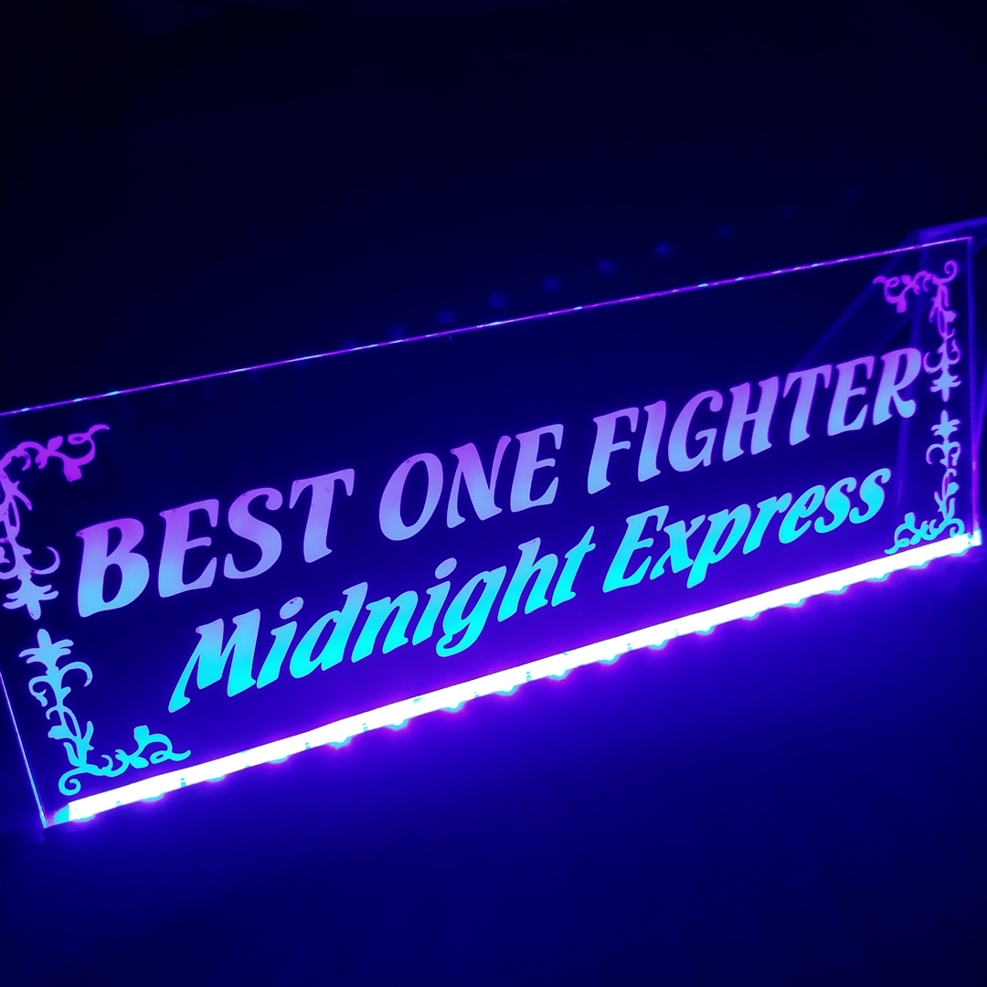 ベストワンファイター③ 深夜特急 LED アクリルプレート 三菱ふそう FUSO トラック アンドン 安全窓 内装 カスタム デコトラ ライト拍卖