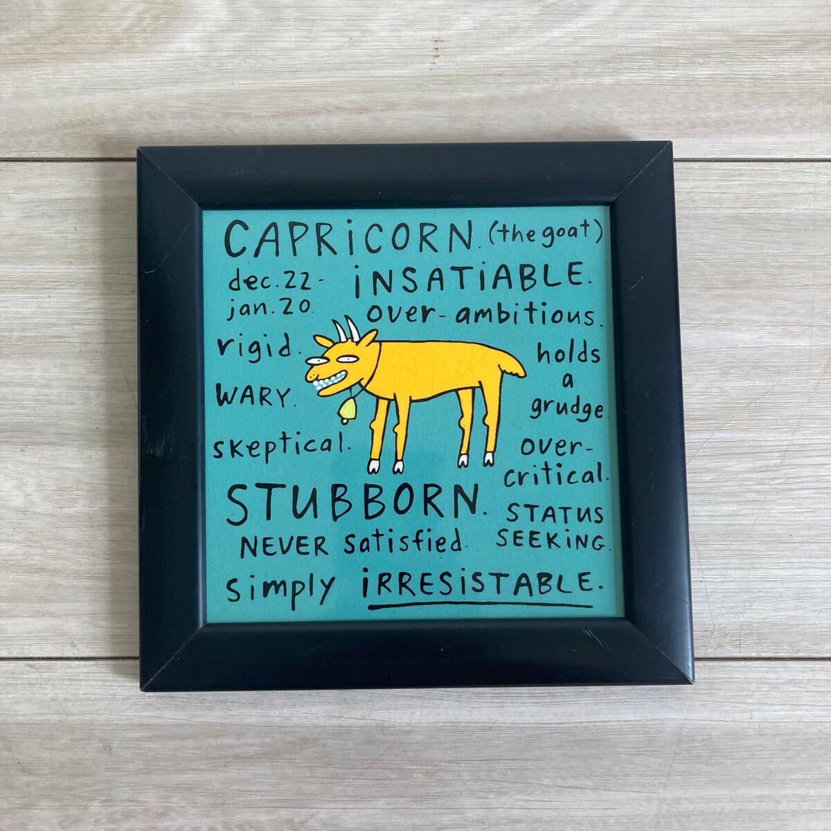 イングランド製 Johnson社 木製フレーム付 山羊座 タイル 星座拍卖