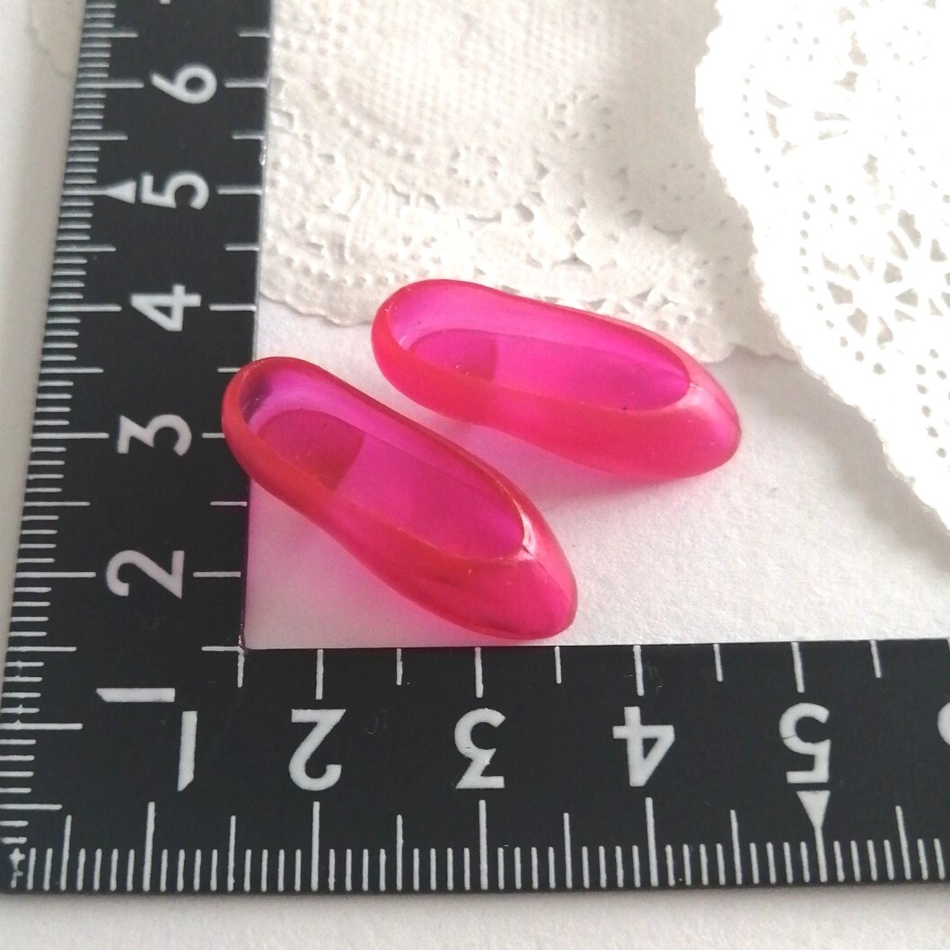 4r1120 ドール用 リカちゃん ジェニー ピュアニーモ シンプル パンプス クリア ピンク拍卖