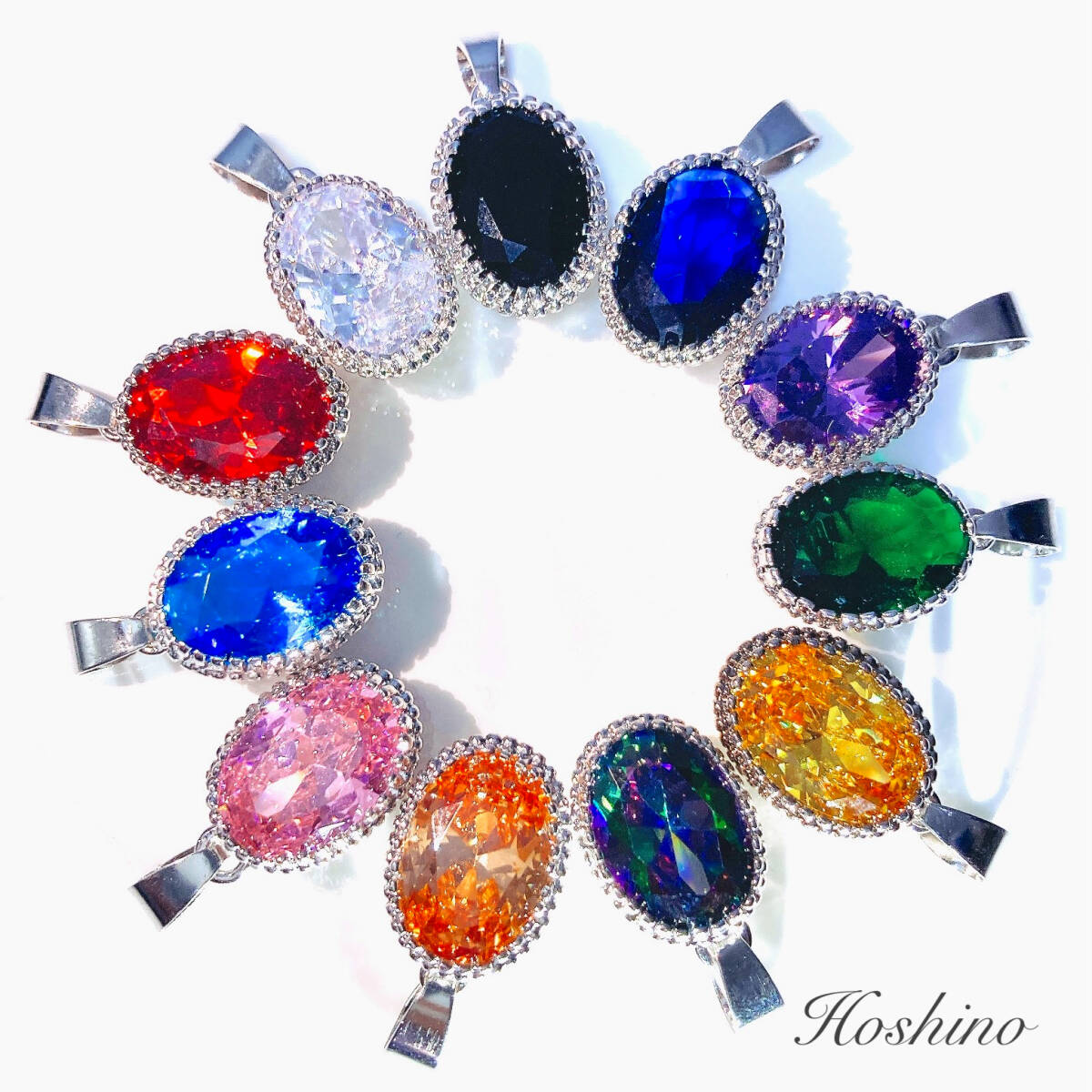 誕生石 ジルコニア シルバー ネックレス プラチナ仕上げ拍卖