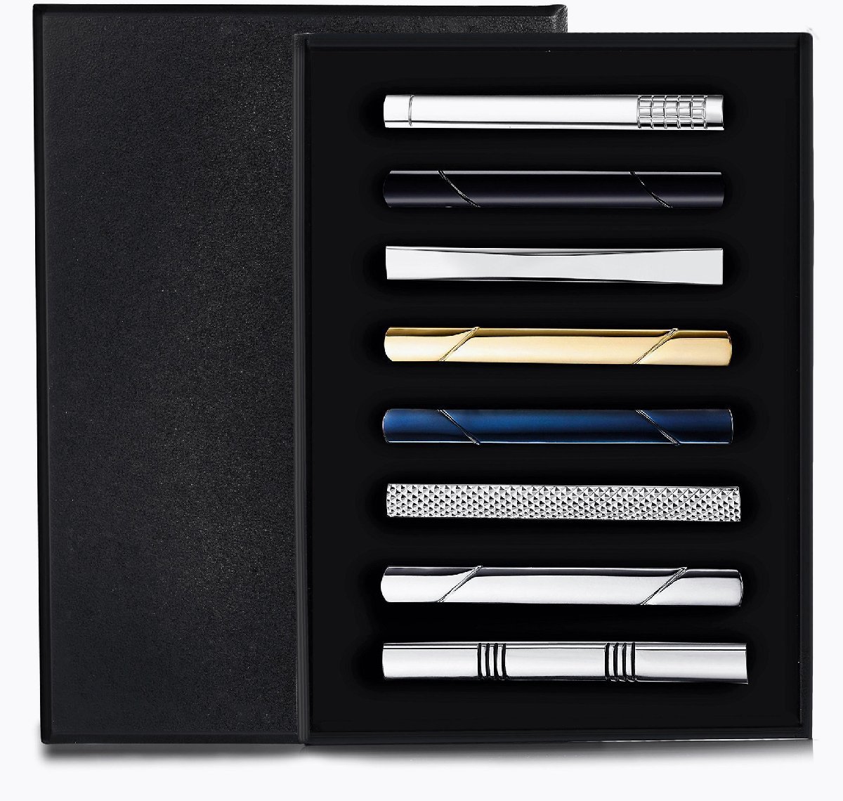 LYQ01★メンズ ビジネス スーツ クリップ 結婚式 プレゼント★ おしゃれ 祝い 誕生日 プレゼント 父 ★ ネクタイピン8個セット 拍卖