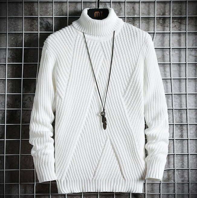 cjx1024★ニット セーター 新品 メンズ カットソー ハイネック 無地 スリム 紳士 アウター お兄系 カジュアル 秋冬 サイズ選択可拍卖