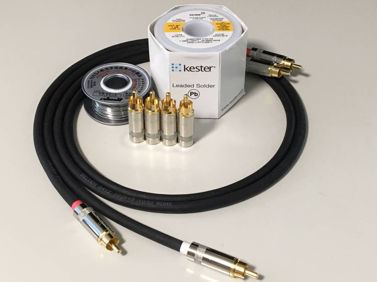 6)《0.8m×2本 ベルデンRCAケーブル》 BELDEN 8412 / REAN NYS-352G 拍卖