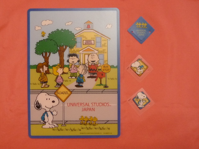 レア!カワイイ♪USJ スヌーピー キャラクター 下敷き&クリップ3種セット☆拍卖