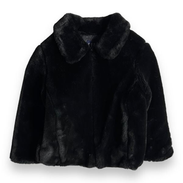 90s OLD GAP オールド ギャップ 中綿 フェイクファー ハリントン ジャケット 裏キルティング ブルゾン スウィングトップ キッズ 古着 XS 黒拍卖