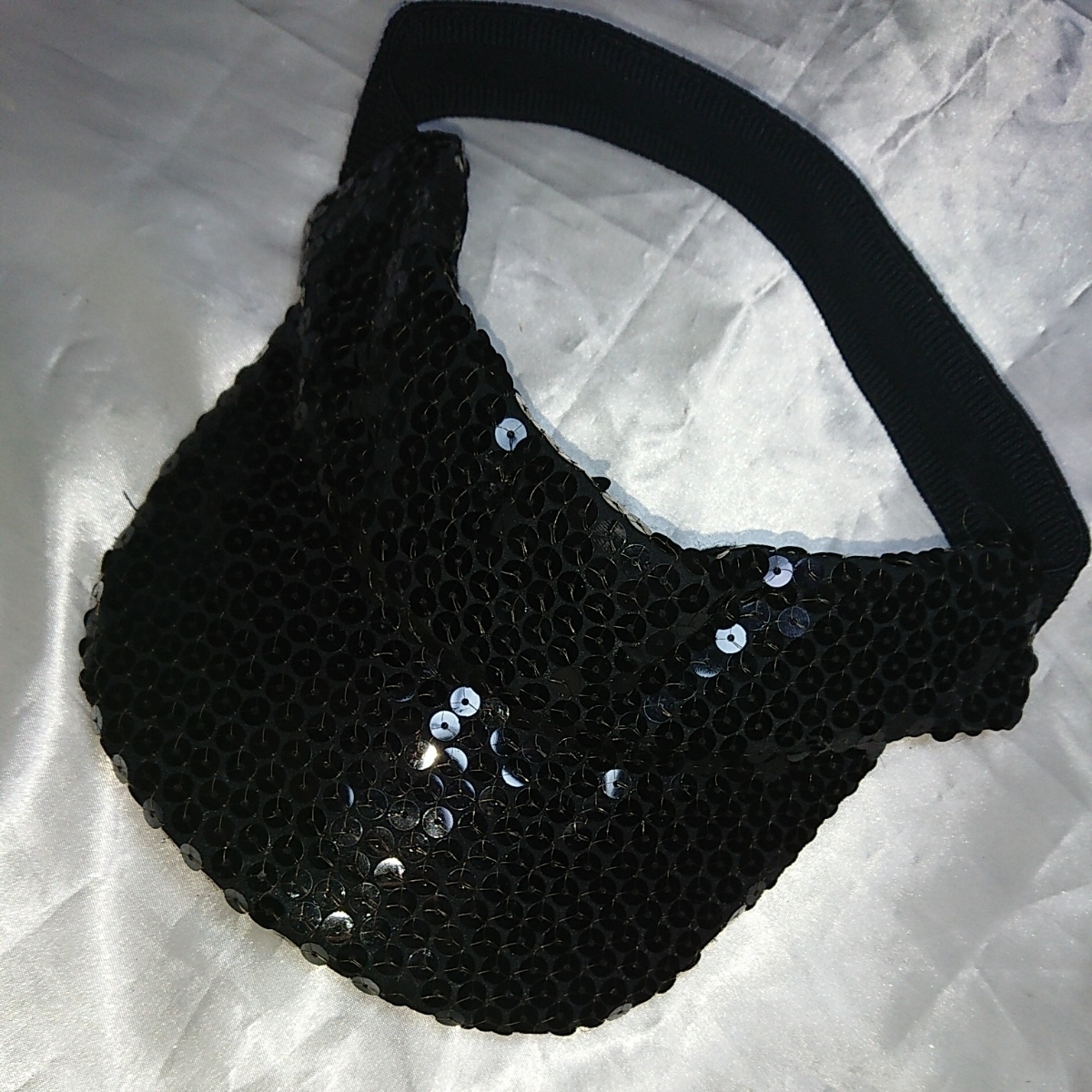 ハンドメイド ブラックスパンコール サンバイザー 難あり 拍卖