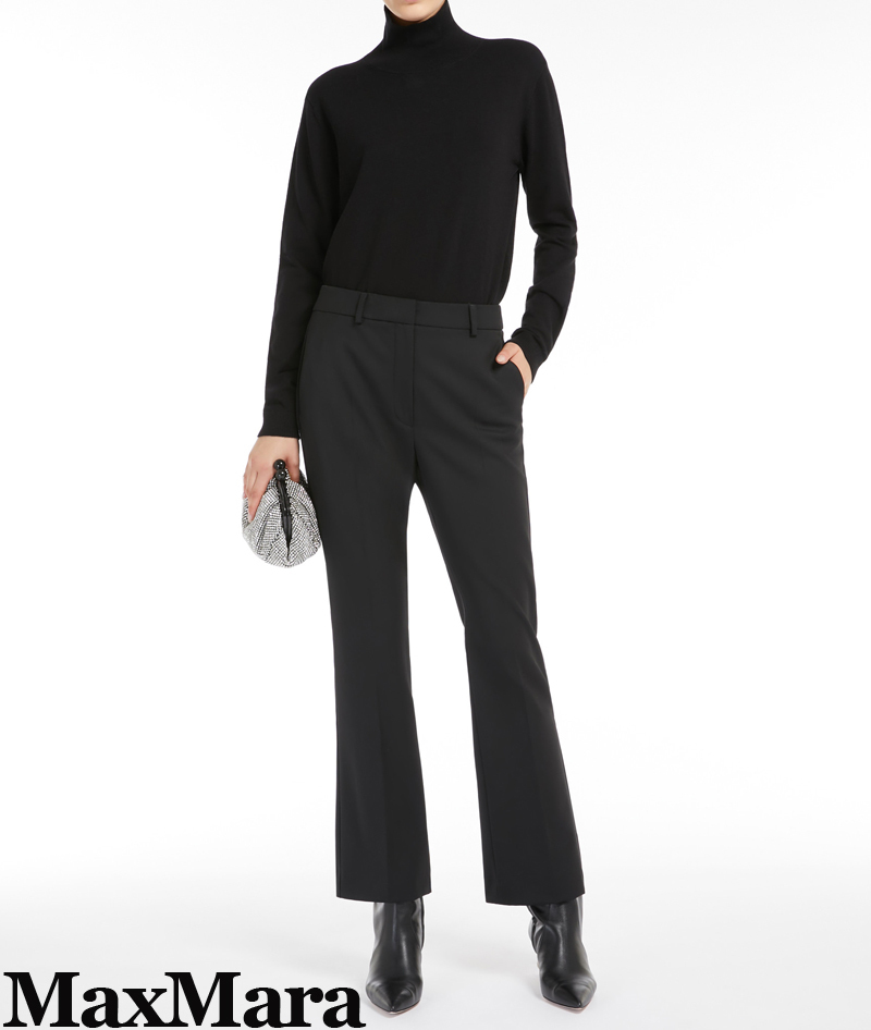 新品61%OFF マックスマーラ Max Mara シルクウール ハイネックニット ブラック Lサイズ 【送料無料】拍卖