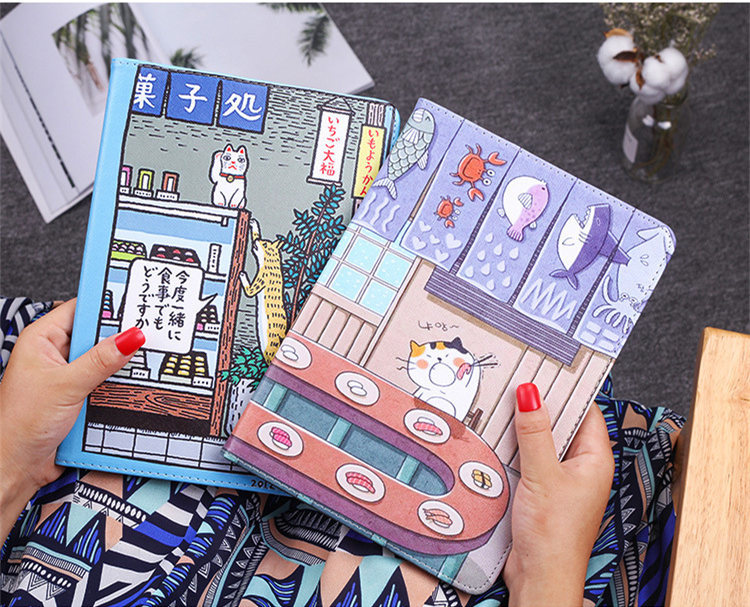 iPad 10.2インチ(第7世代/2019)ケース タブレットPC 手帳型 ソフト 段階調整可能 軽量 オートスリープ機能付き 色絵拍卖