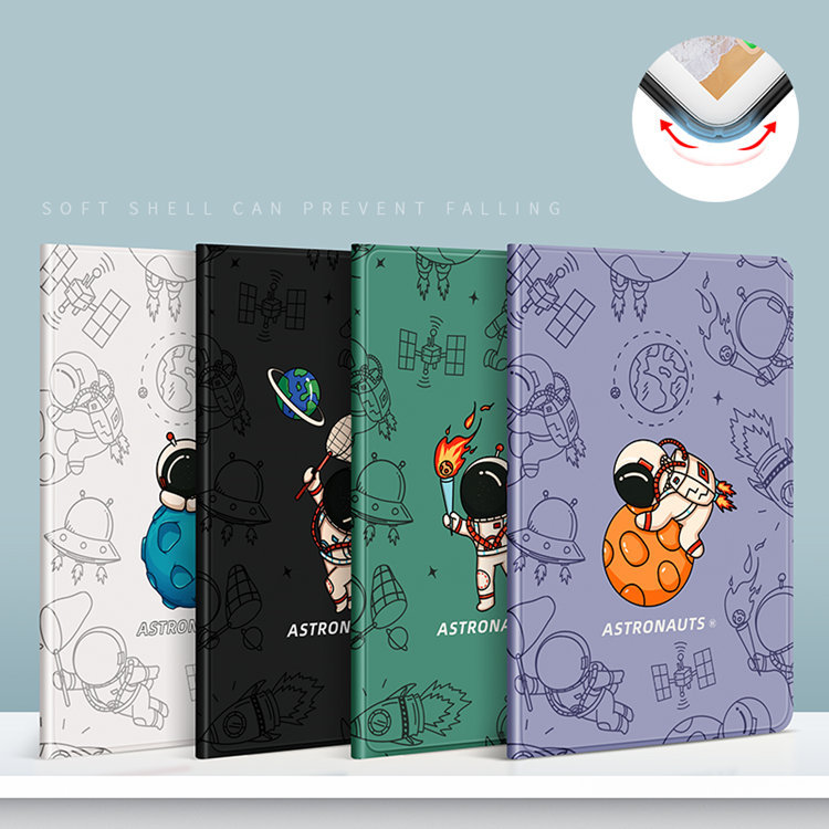 2020年 iPad Air4 ケース 10.9インチ iPad Air(第4世代)アイパッド エア4 カバー 手帳型 宇宙飛行士 保護カバー ソフトケース かわいい拍卖