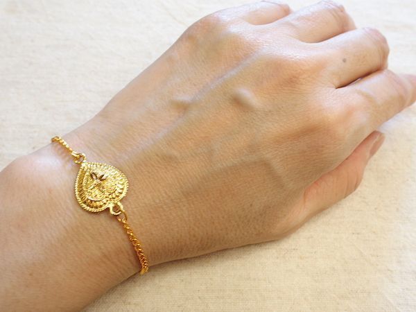新品 ブレスレット 金色 エスニック チェーン インドサリー拍卖
