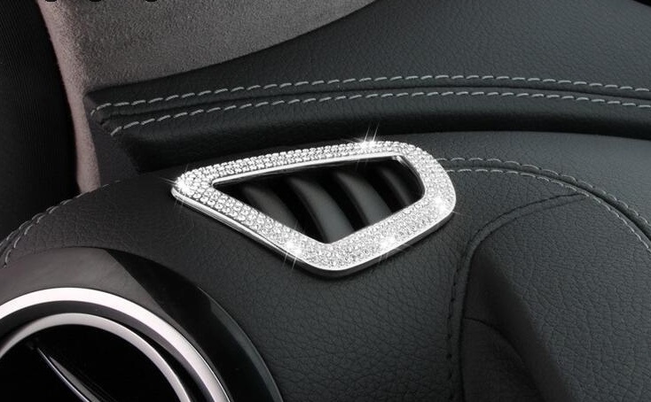 BENZ ベンツ W213 エアコン 吹き出し口 ダクト エアー ベント カバー トリム デコレーション AMGなど シルバー クリスタル 2pcs拍卖