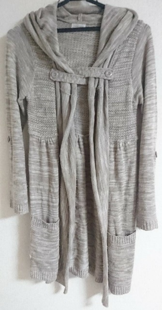 Mサイズ clessidra 長袖 フード カーディガン ロールアップ 丈長め 茶系拍卖